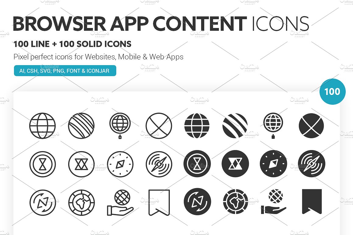 Browser App Content Icons