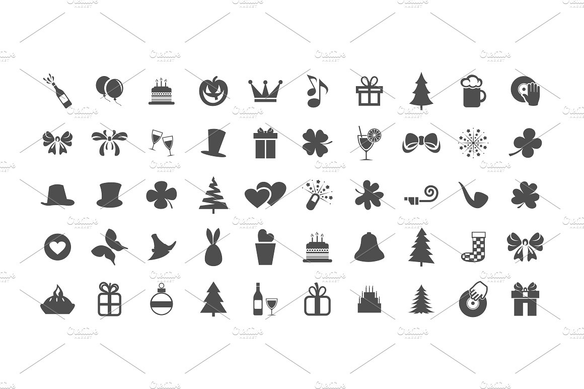 Collection holiday icons