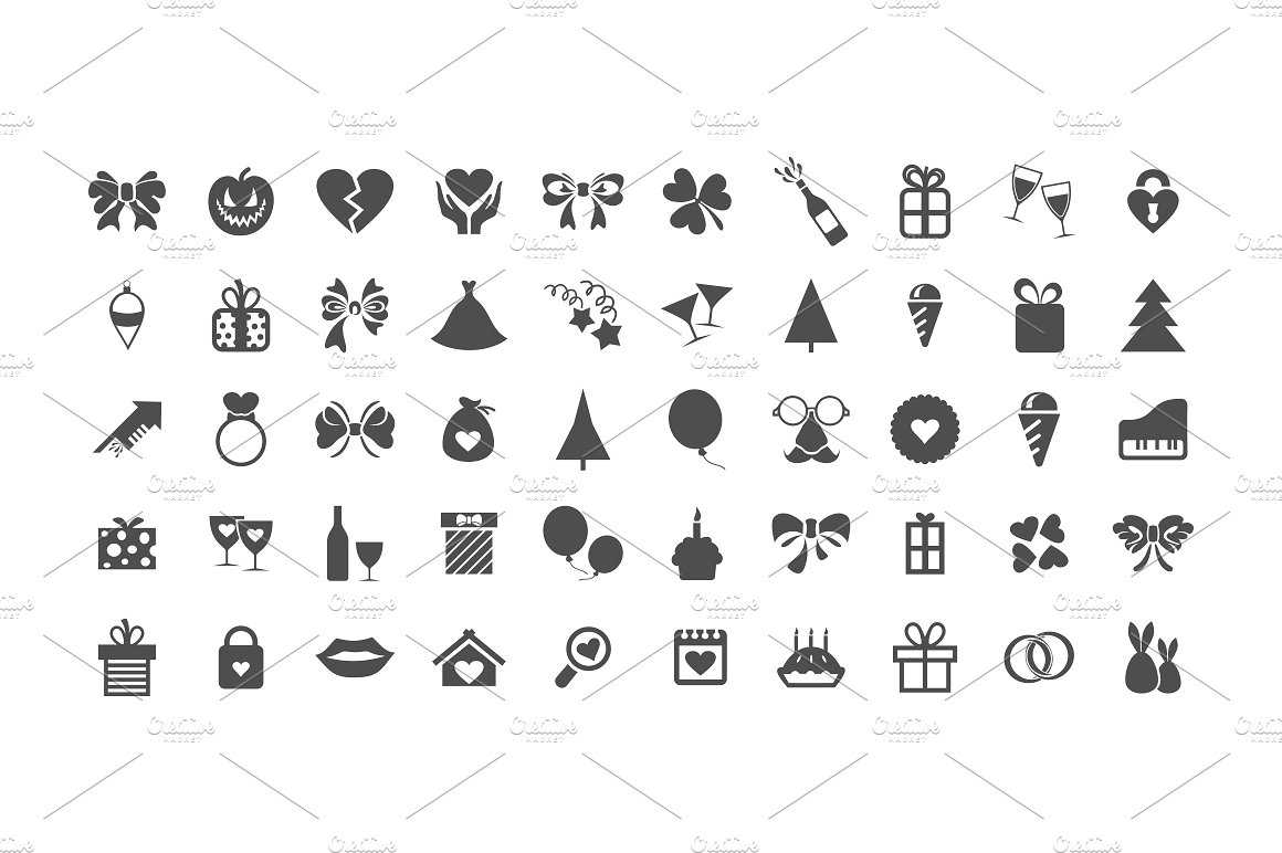 Collection holiday icons