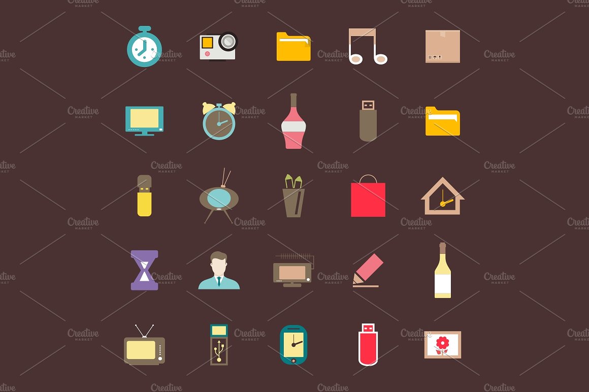 Collection flat icons