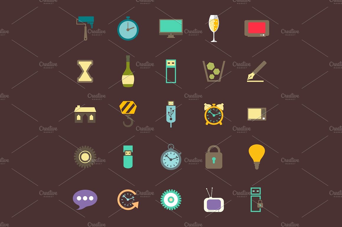 Collection flat icons