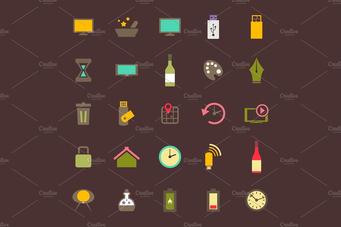 Collection flat icons