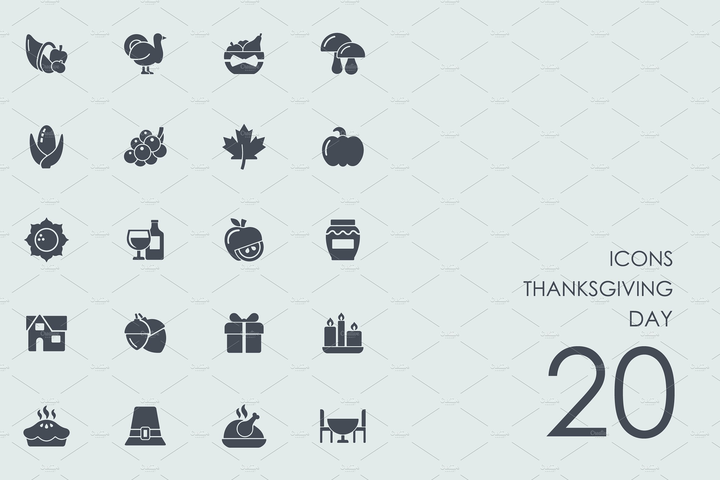 Thanksgiving day icons