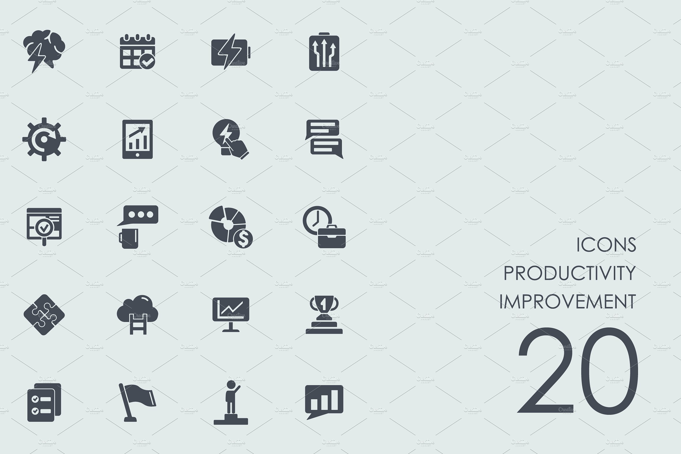 Productivity improvement icons