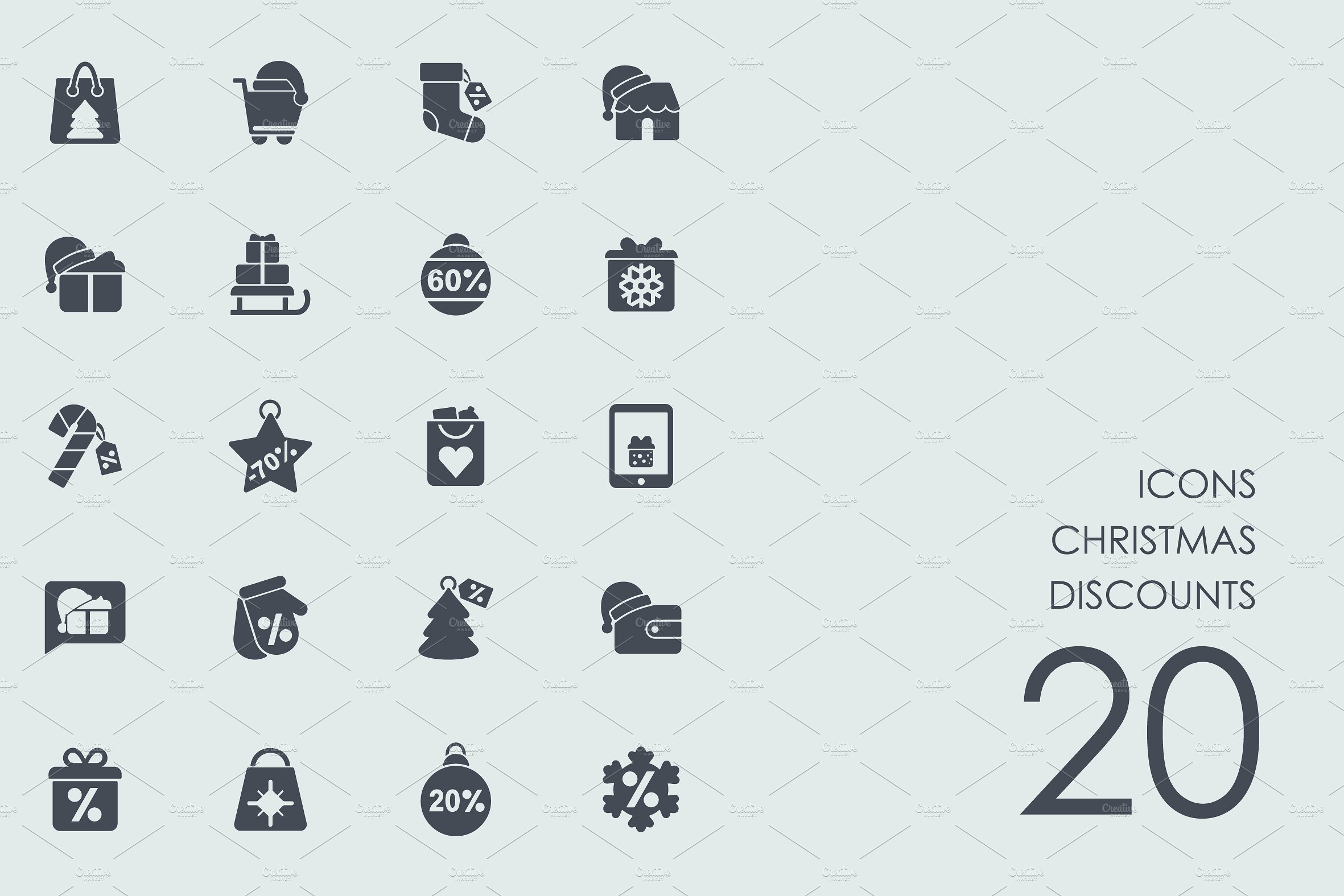 Christmas discounts icons