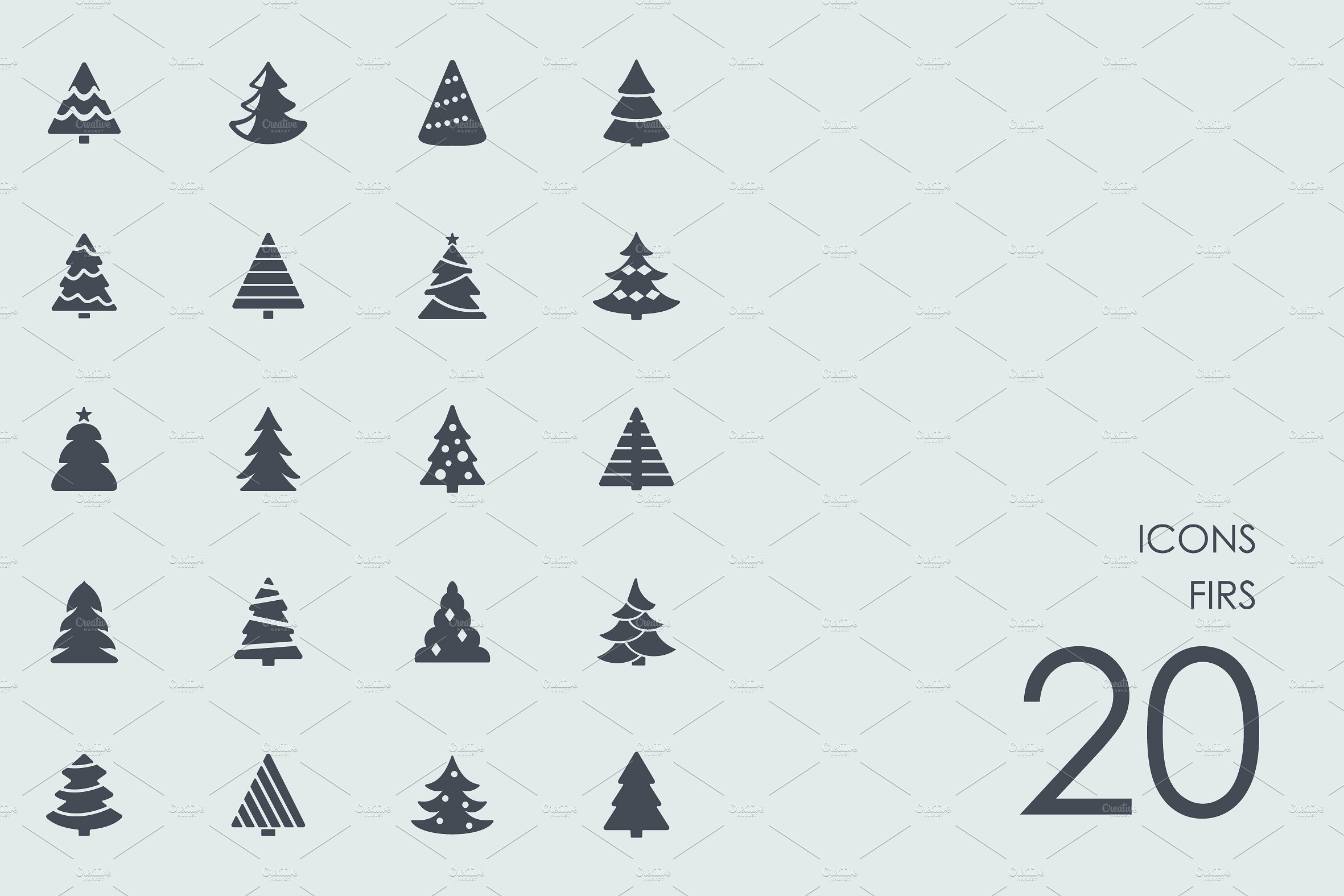 Christmas trees icons