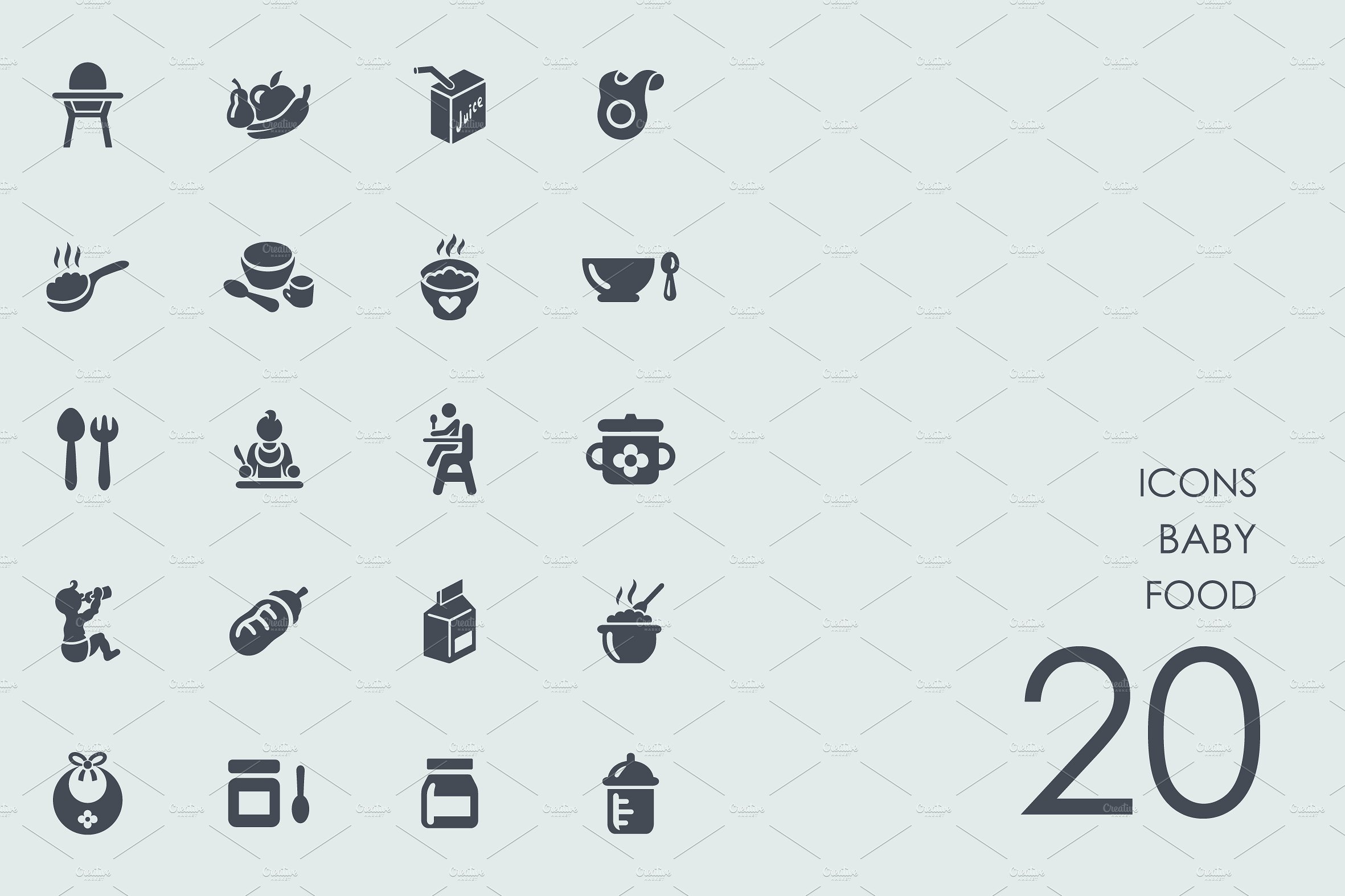 Baby food icons