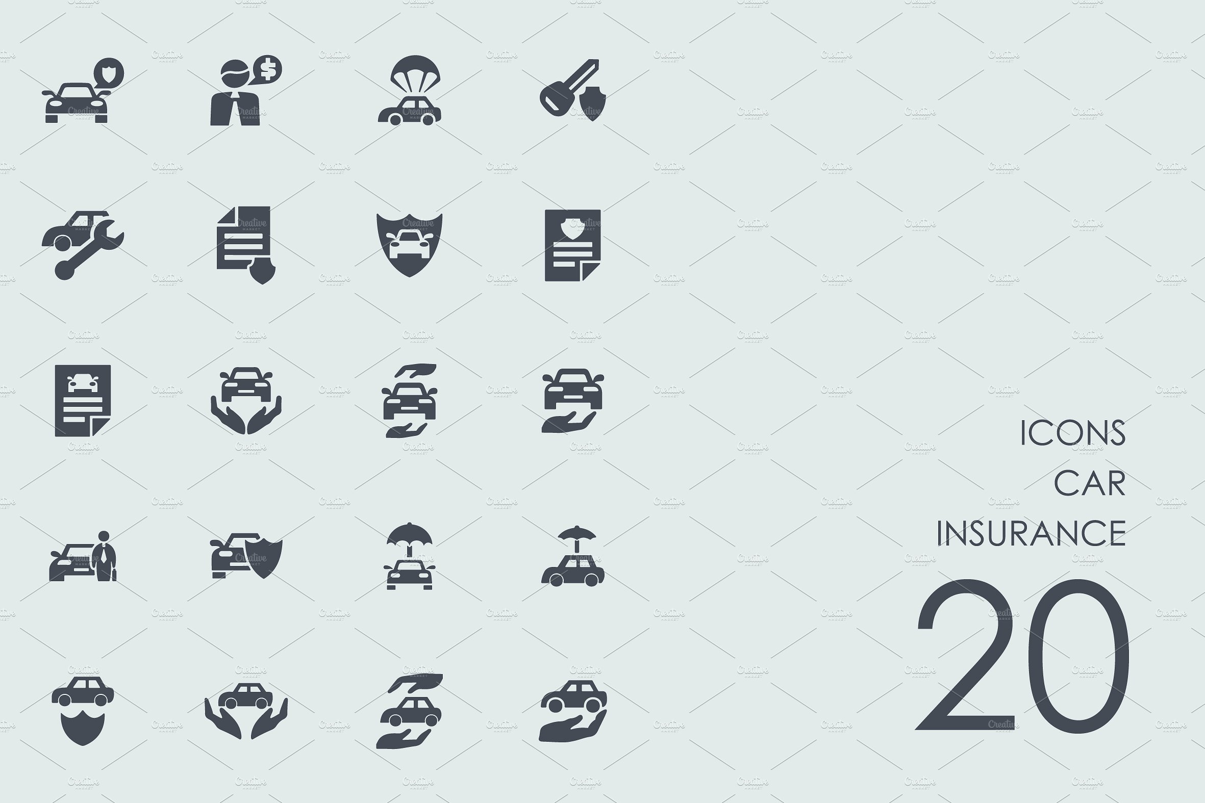 Car insurance icons