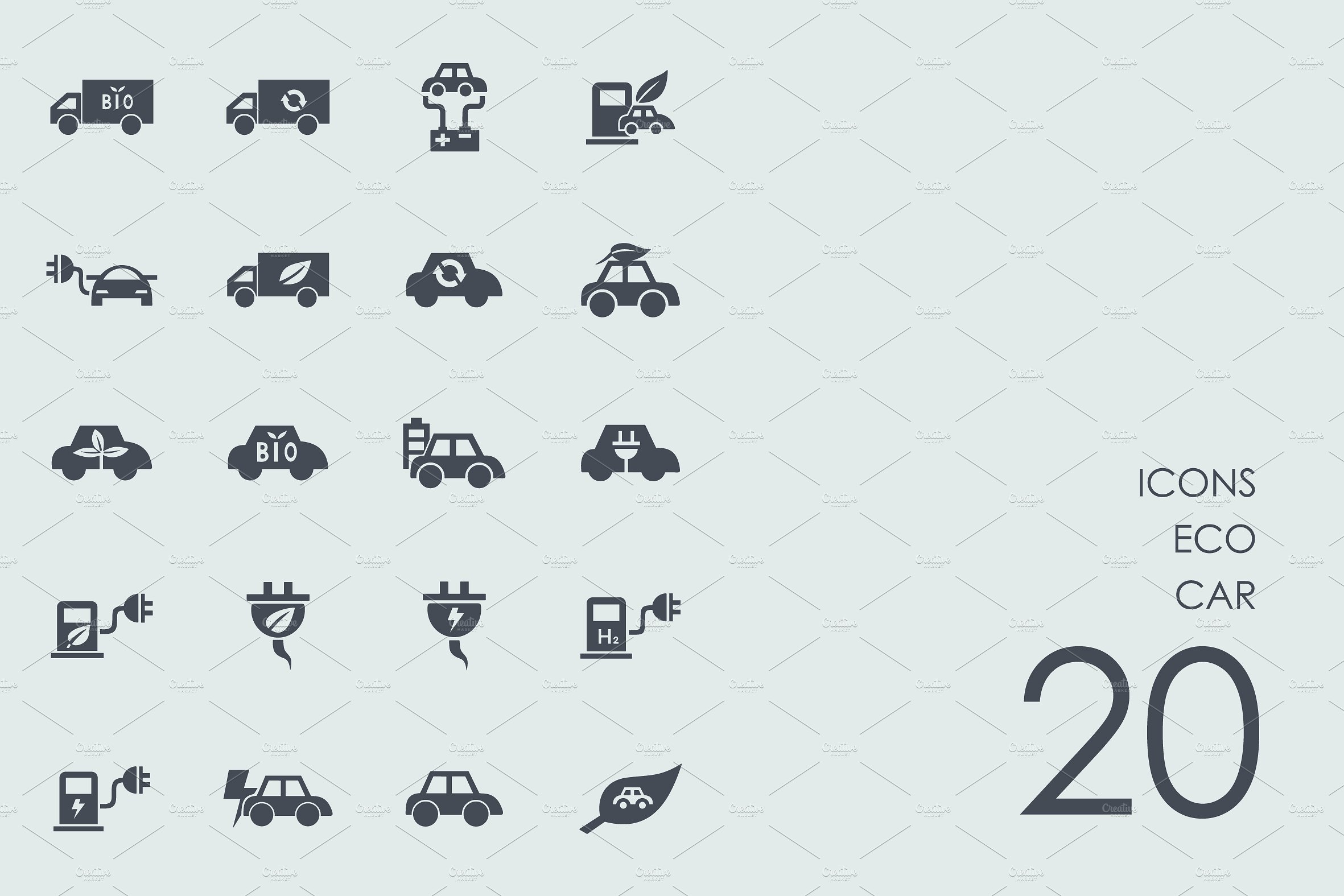 Eco car icons