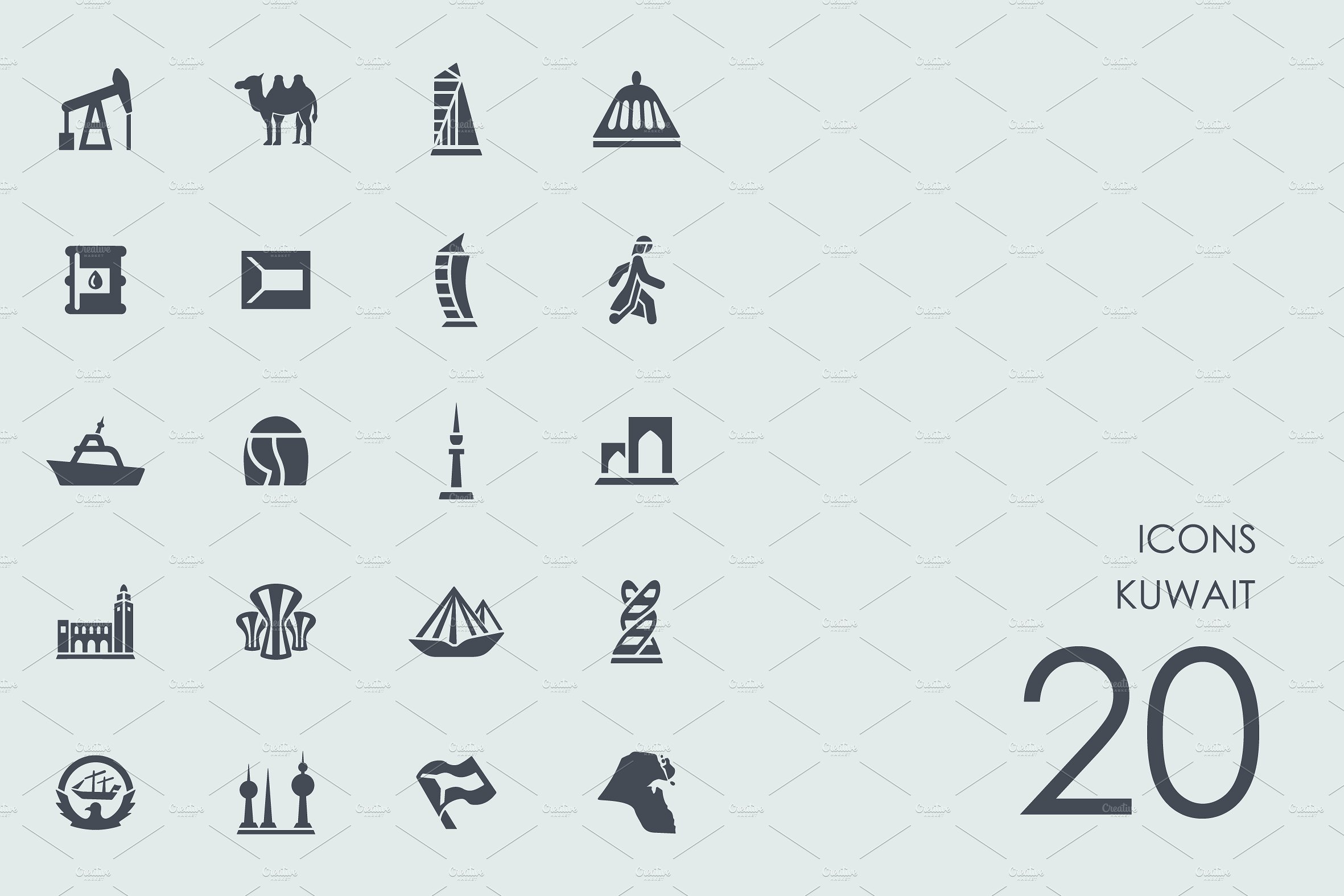 Kuwait icons