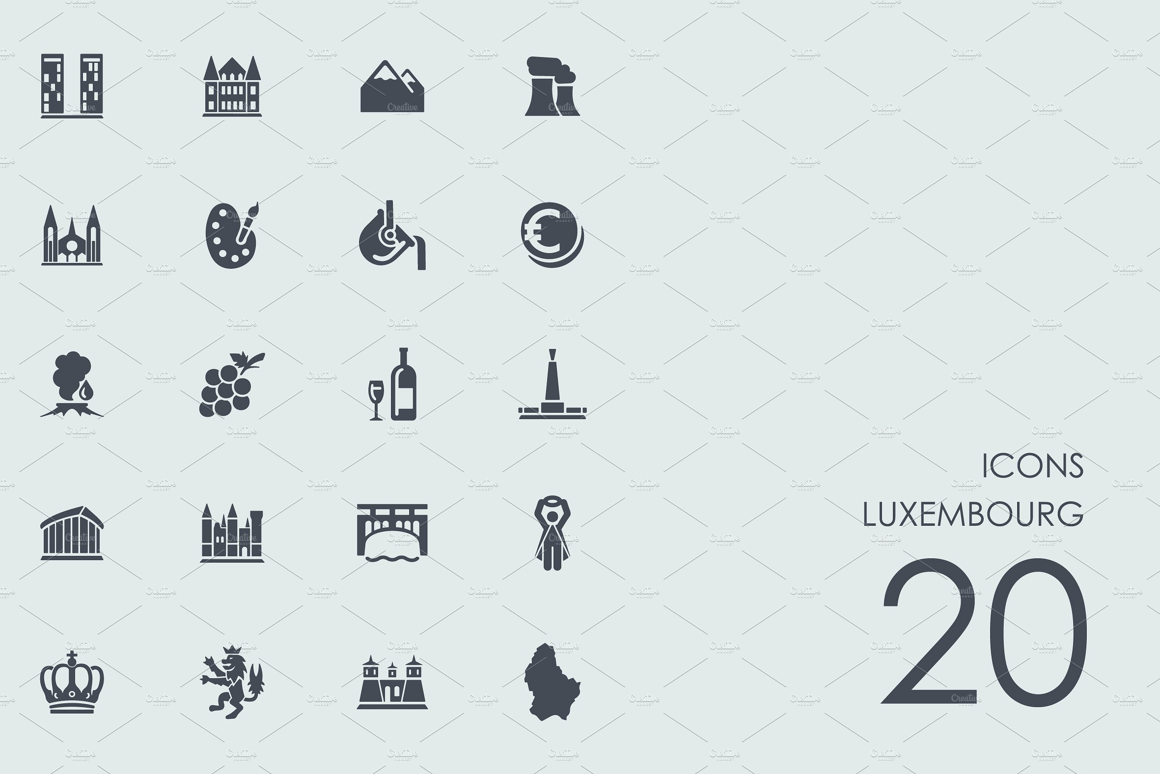 Luxembourg icons