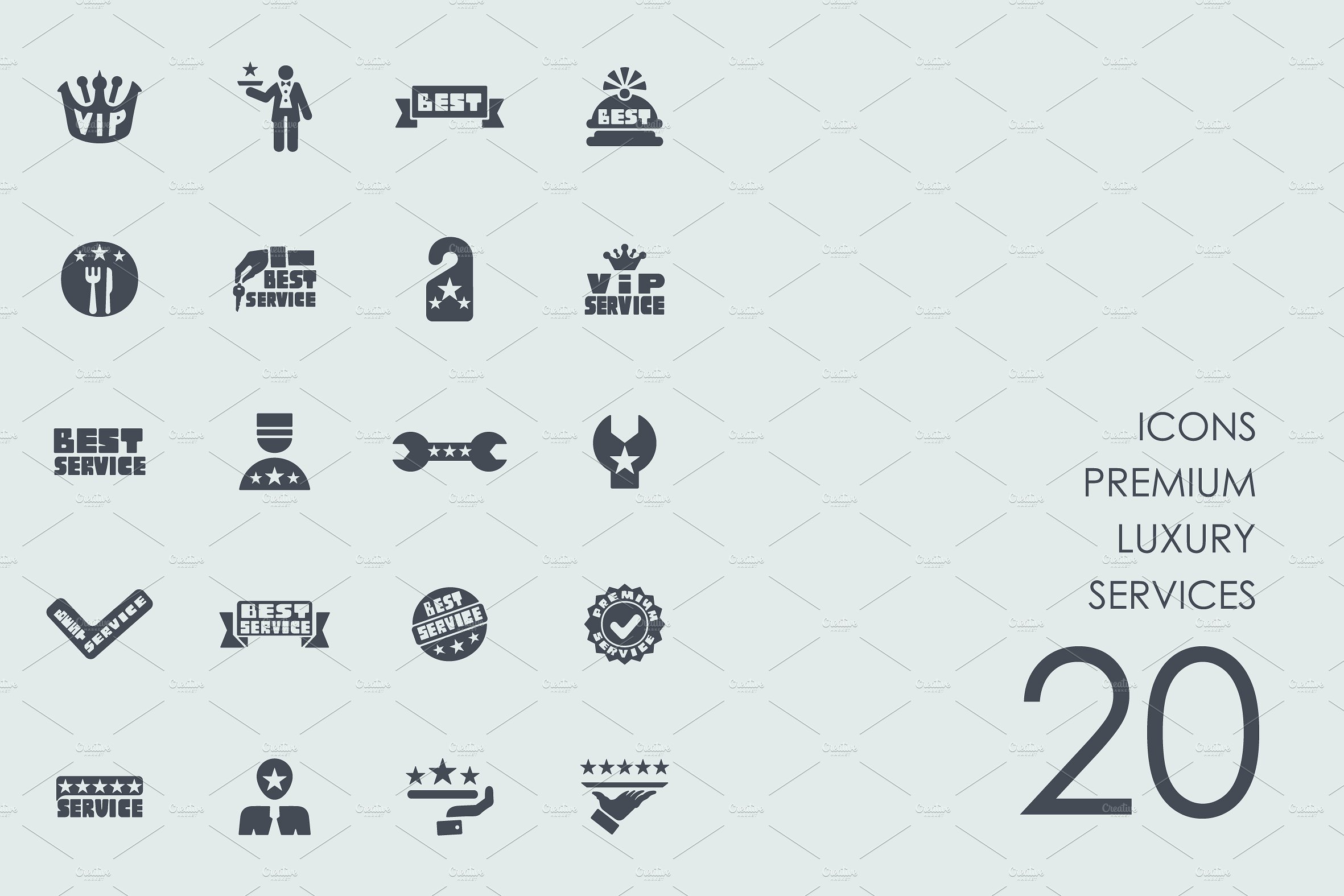 Premium luxury services icons