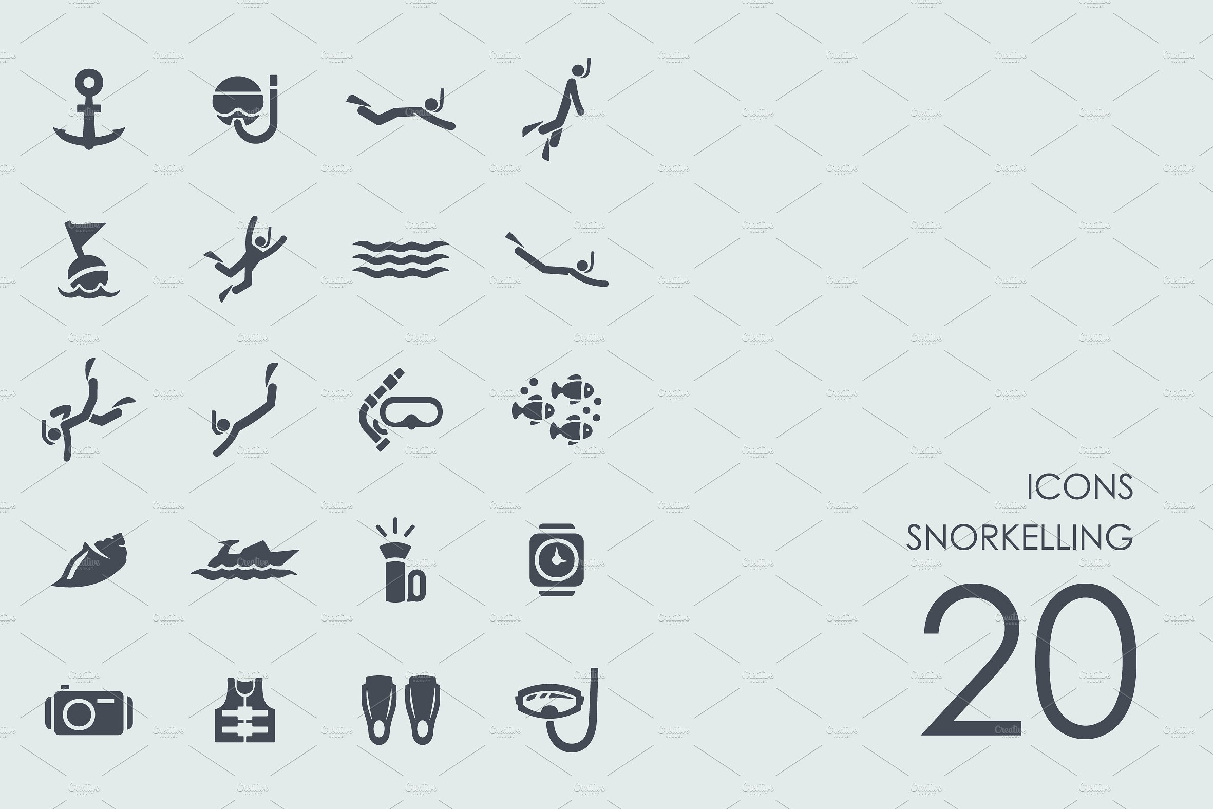 Snorkelling icons