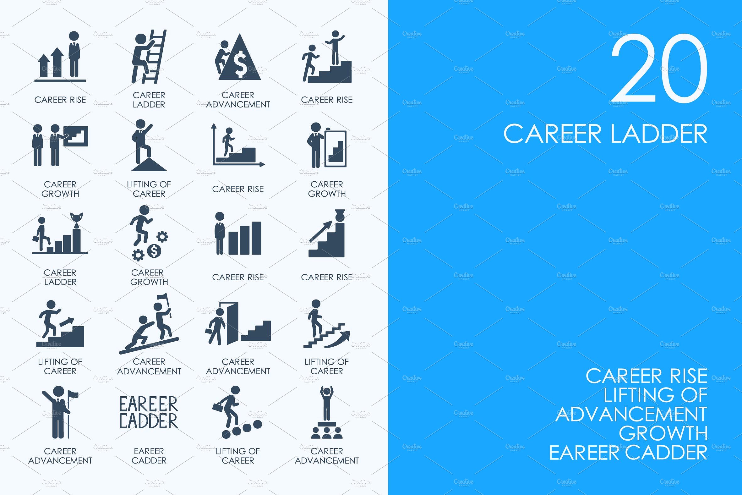 Career ladder icons