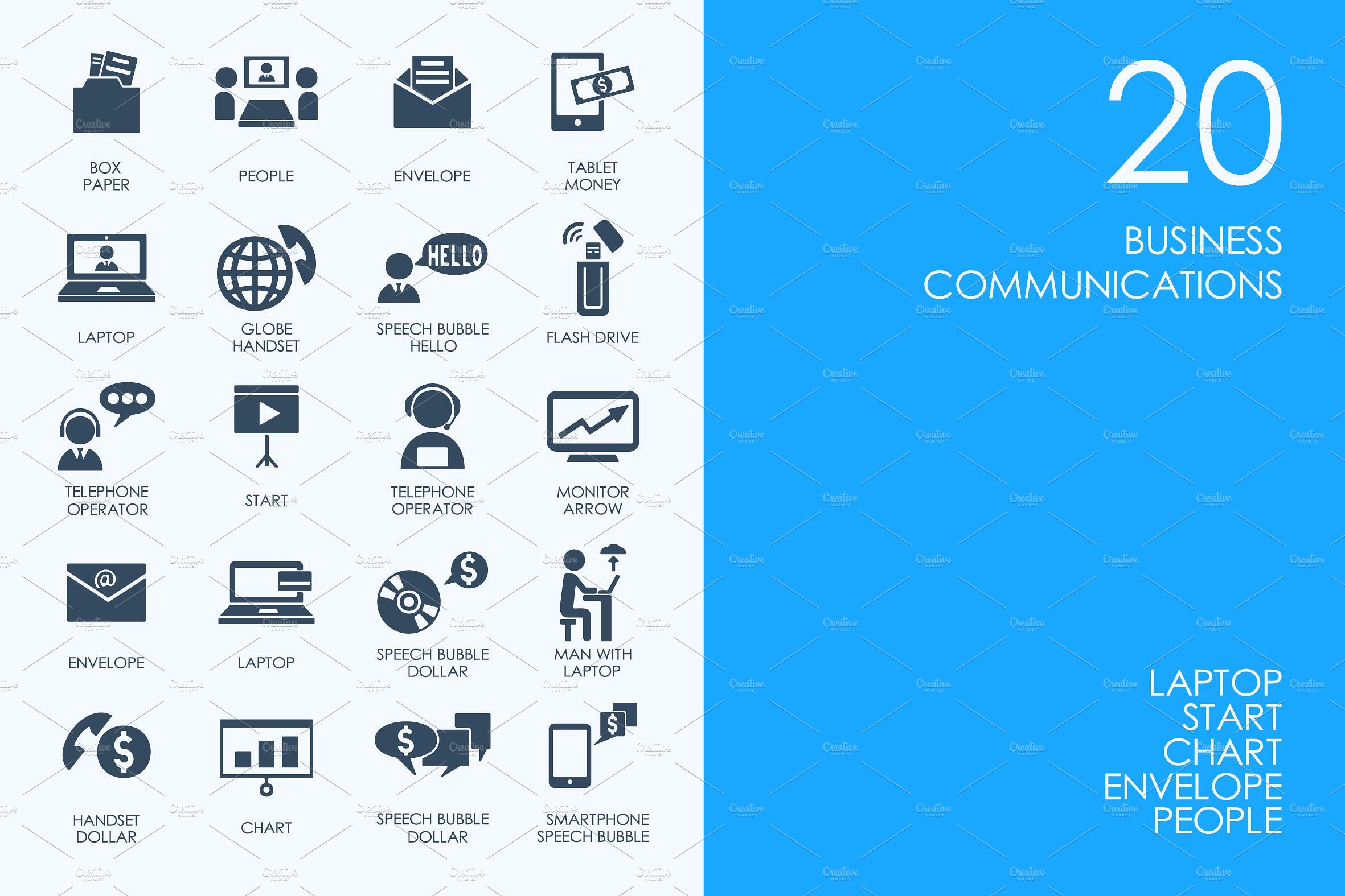 Business communications icons