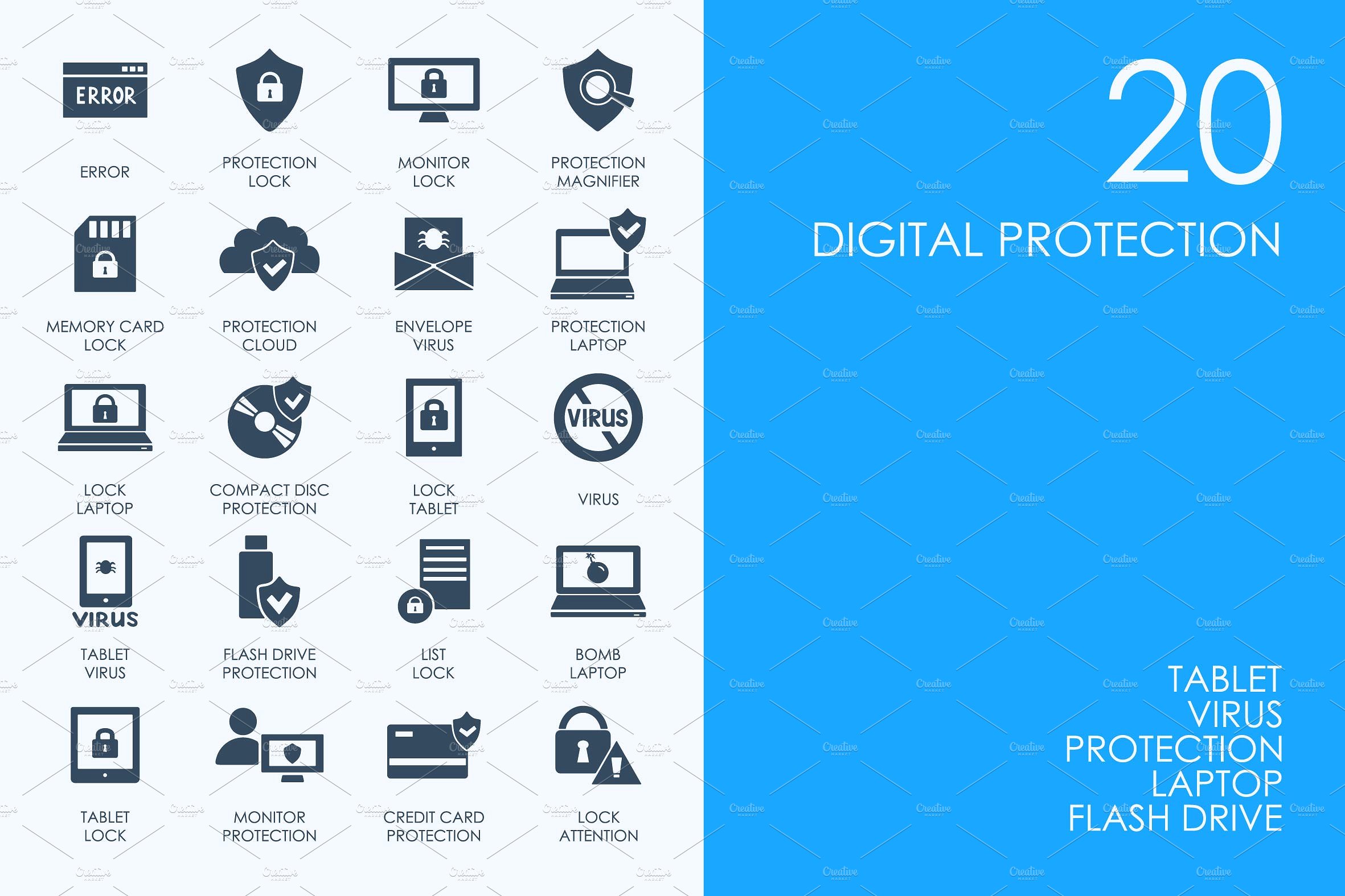 Digital protection icons