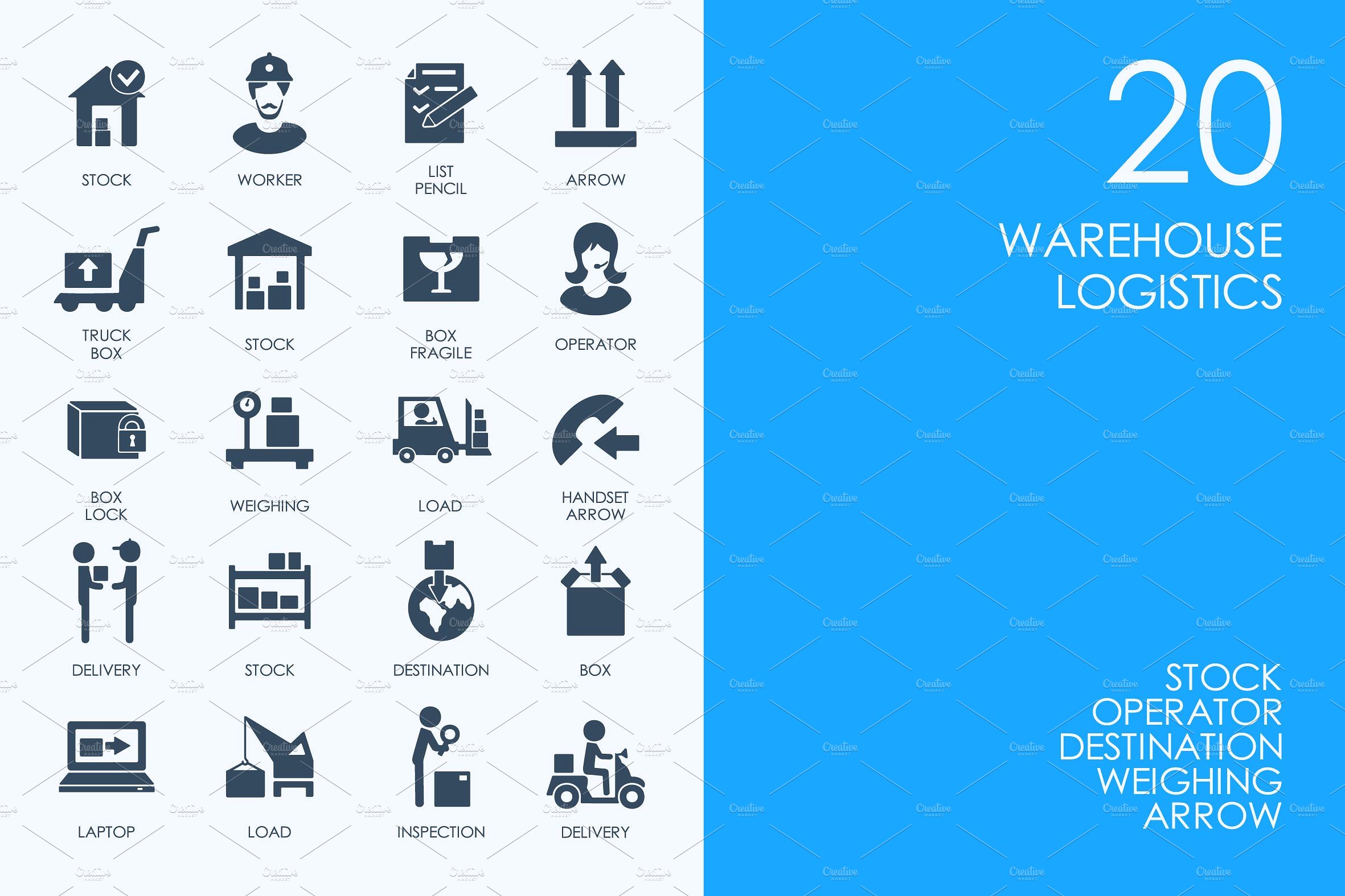 Warehouse logistics icons