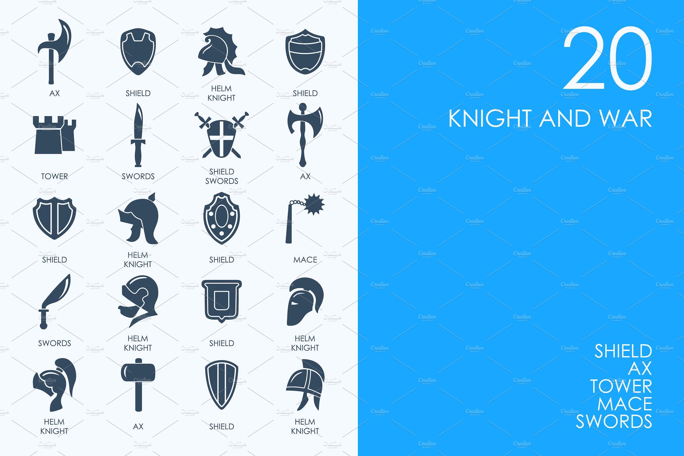 Knight and war icons