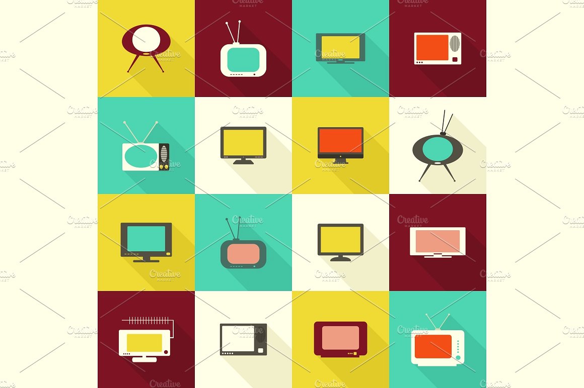 TV flat icon