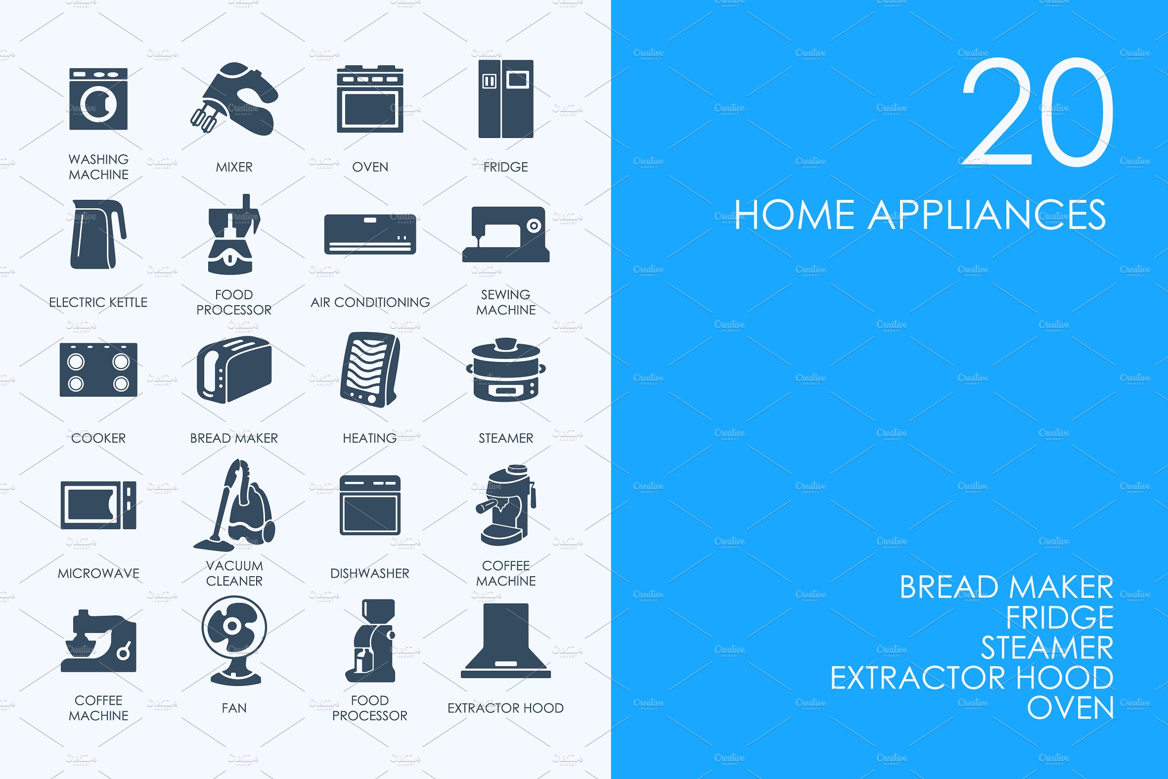 Home appliances icons