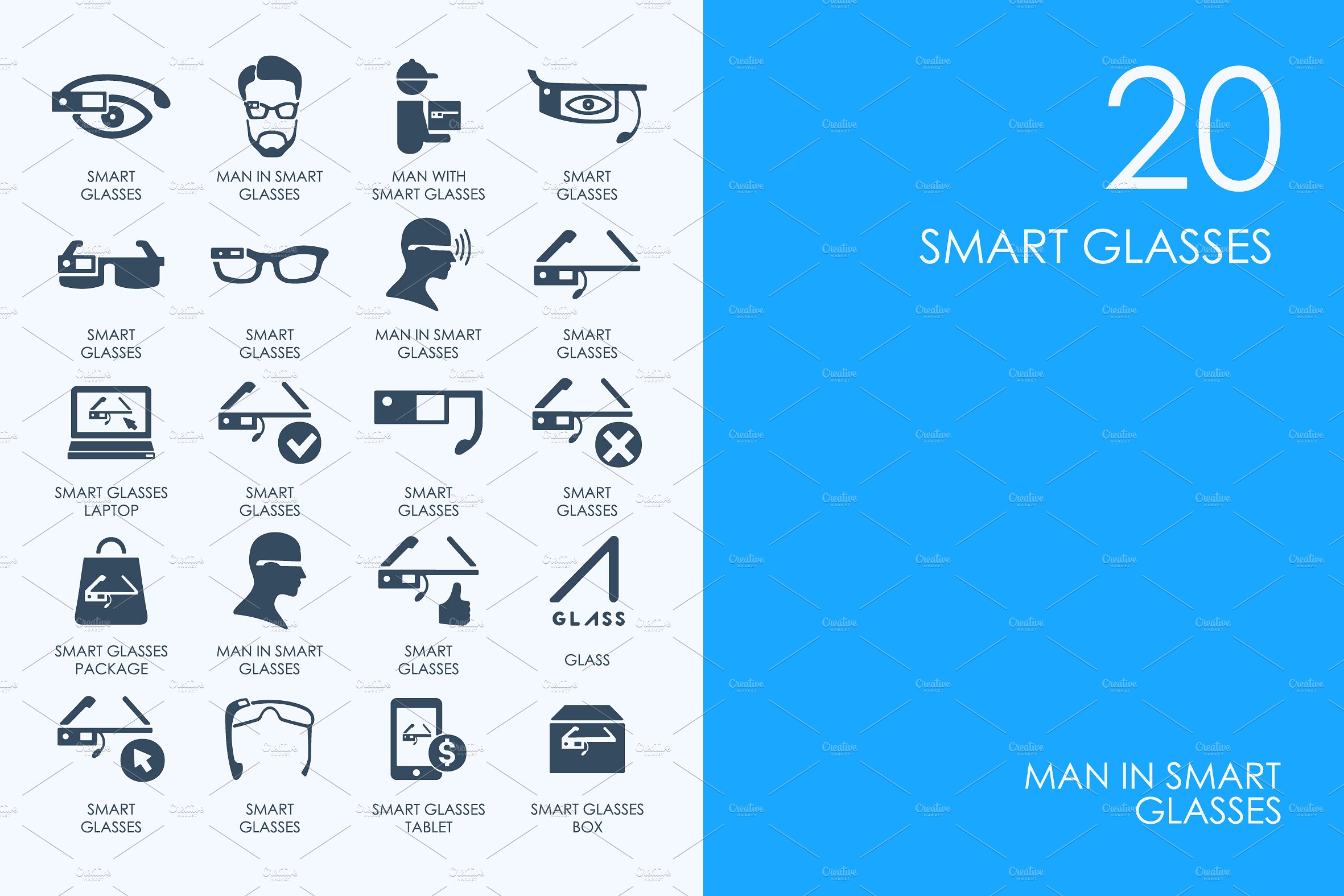 Smart glasses icons