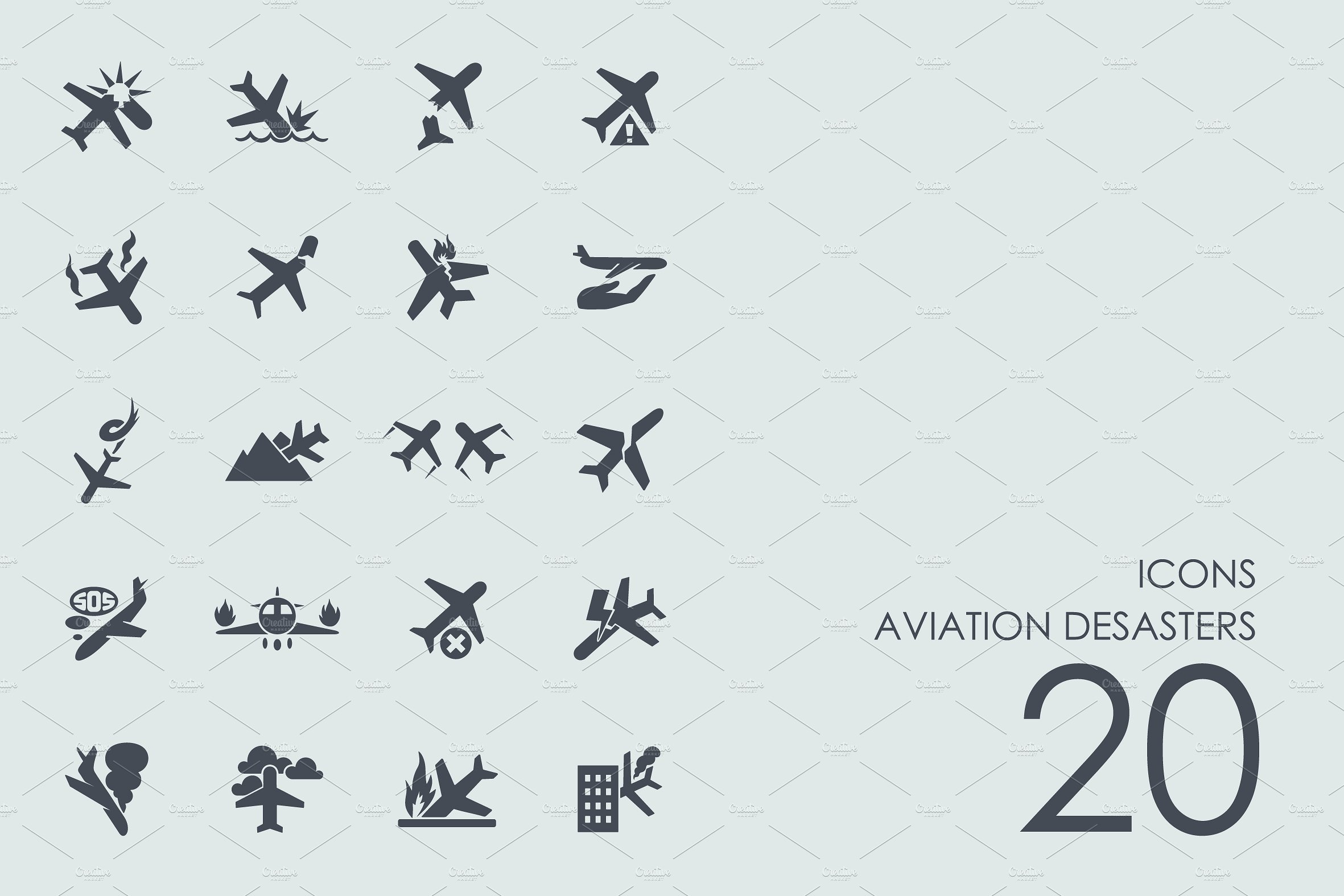 Aviation desasters icons