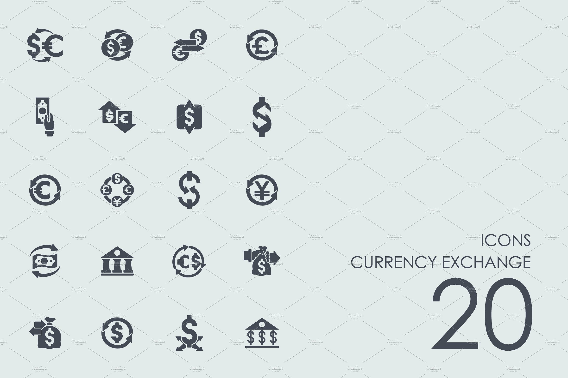 Currency exchange icons