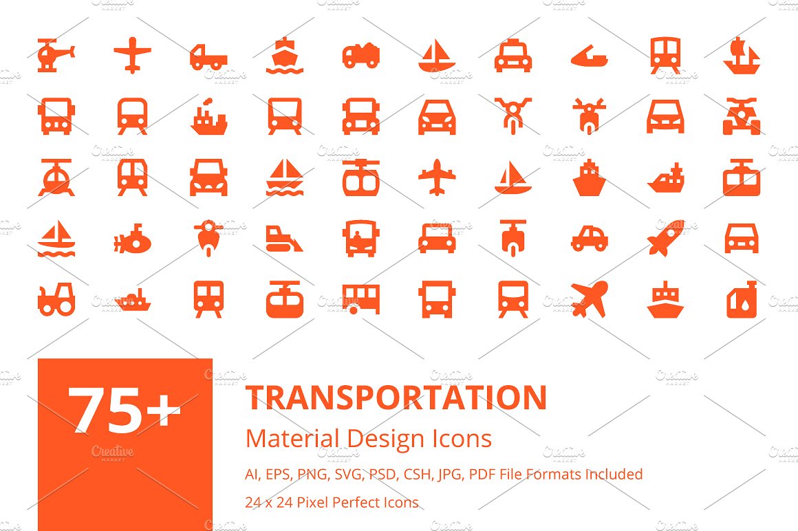 90 Transportation Material Ico