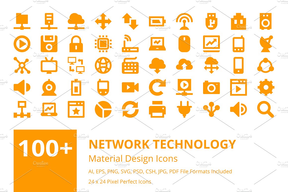 100 Network Technology Icons