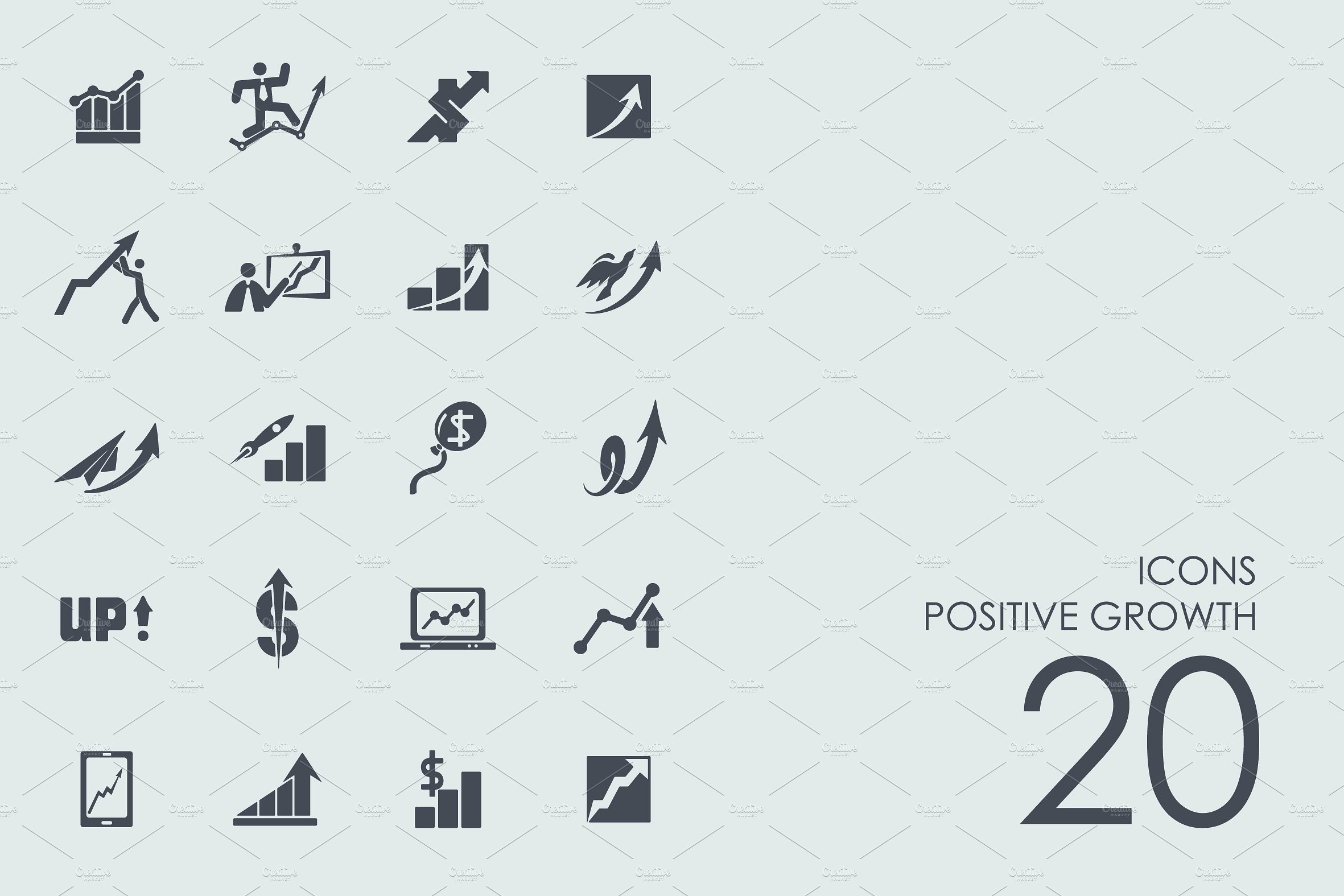 Positive Growth icons