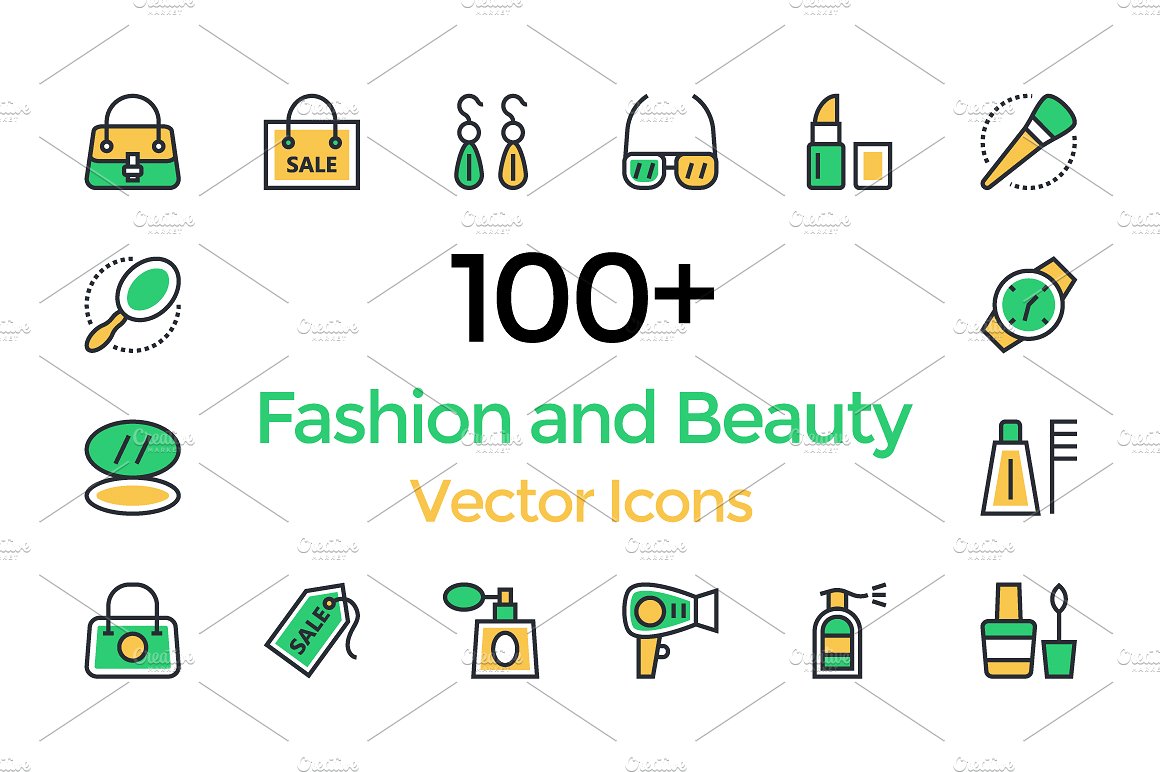 100 Fashion and Beauty Vector