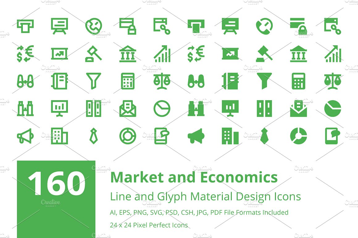 160 Market and Economics Icons