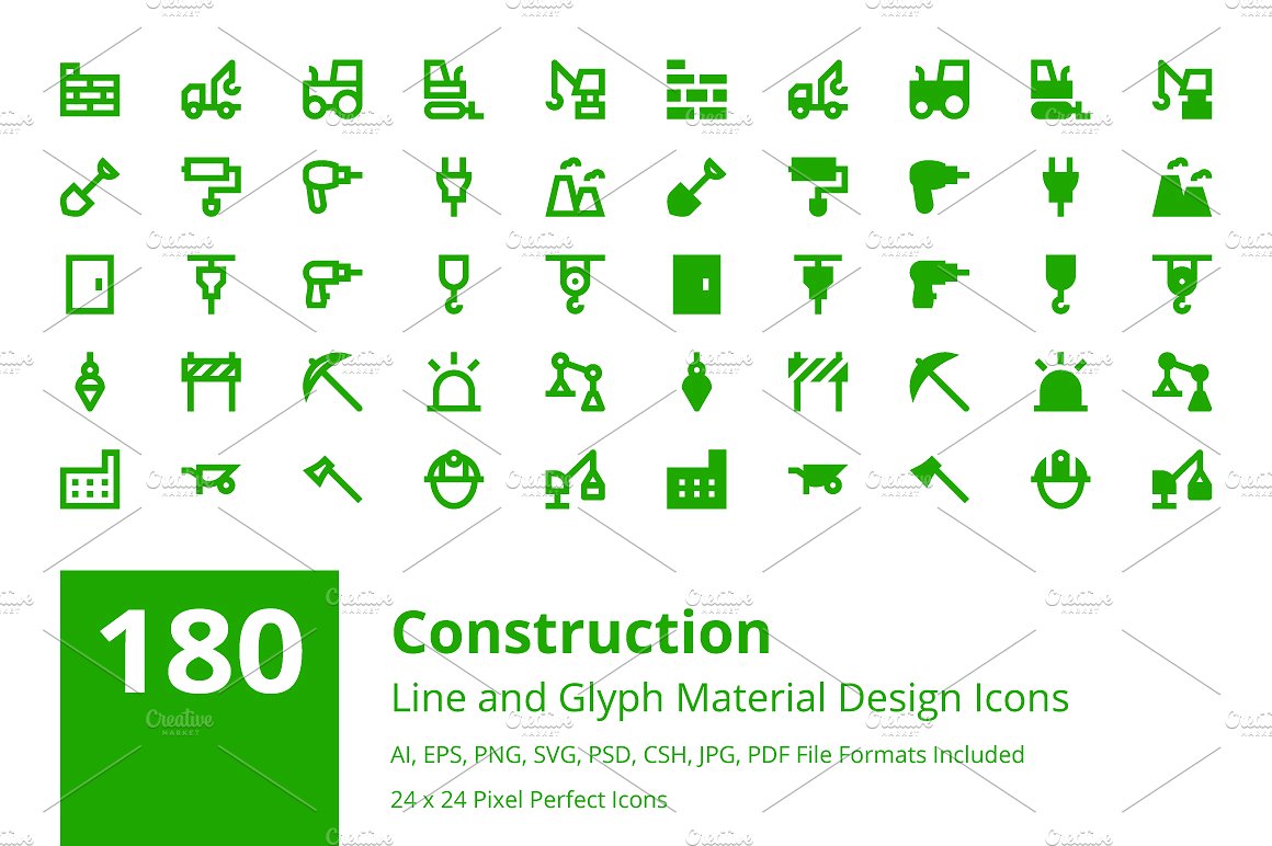 180 Material Construction Icon