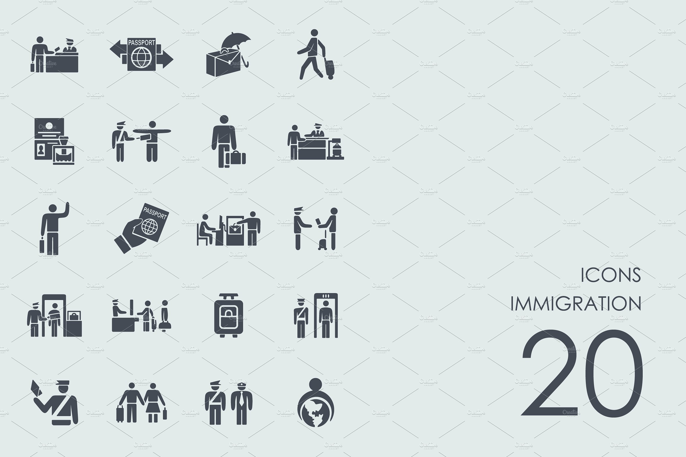 Immigration icons