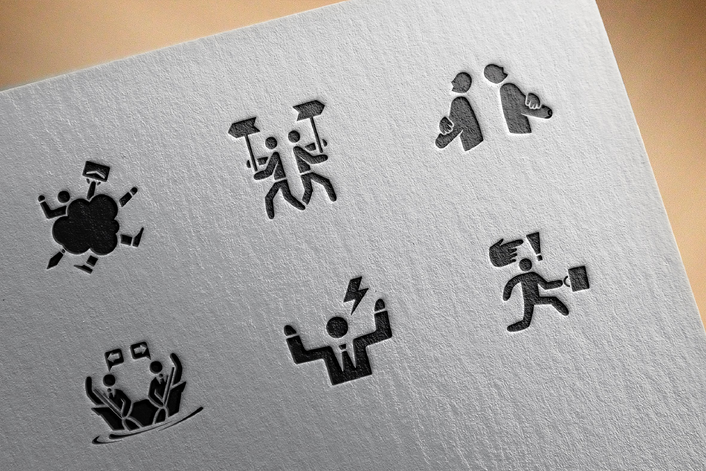 Business people conflict icons