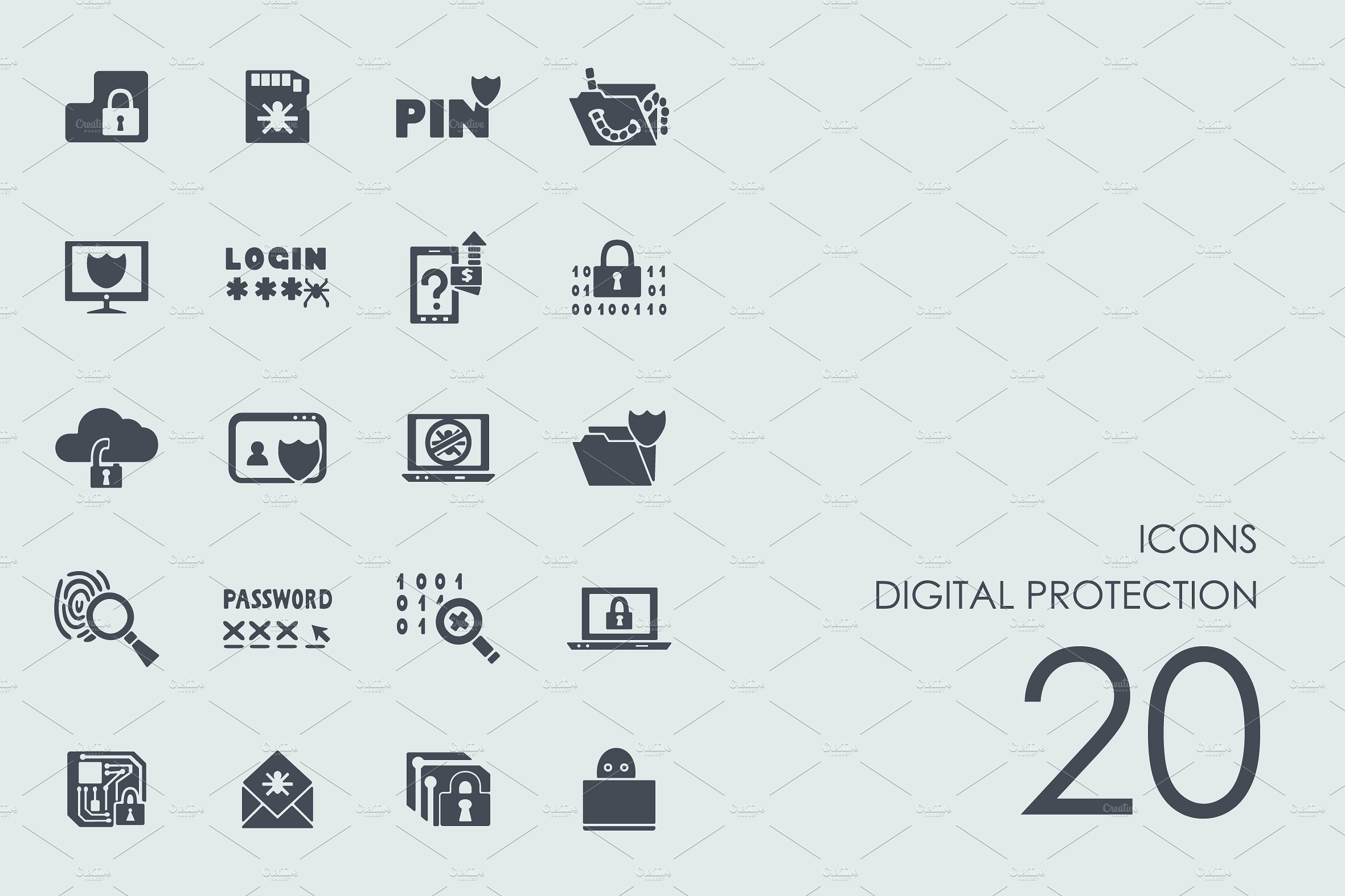 Digital protection icons