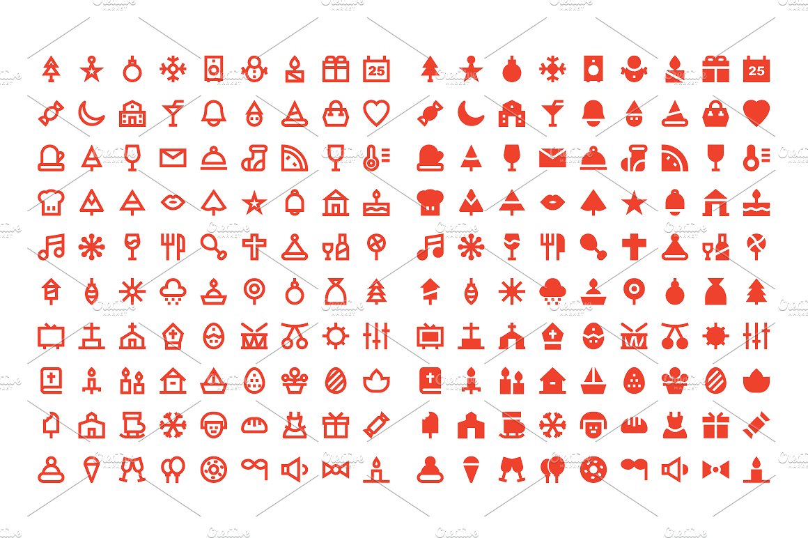 180 Christmas and Easter Icons