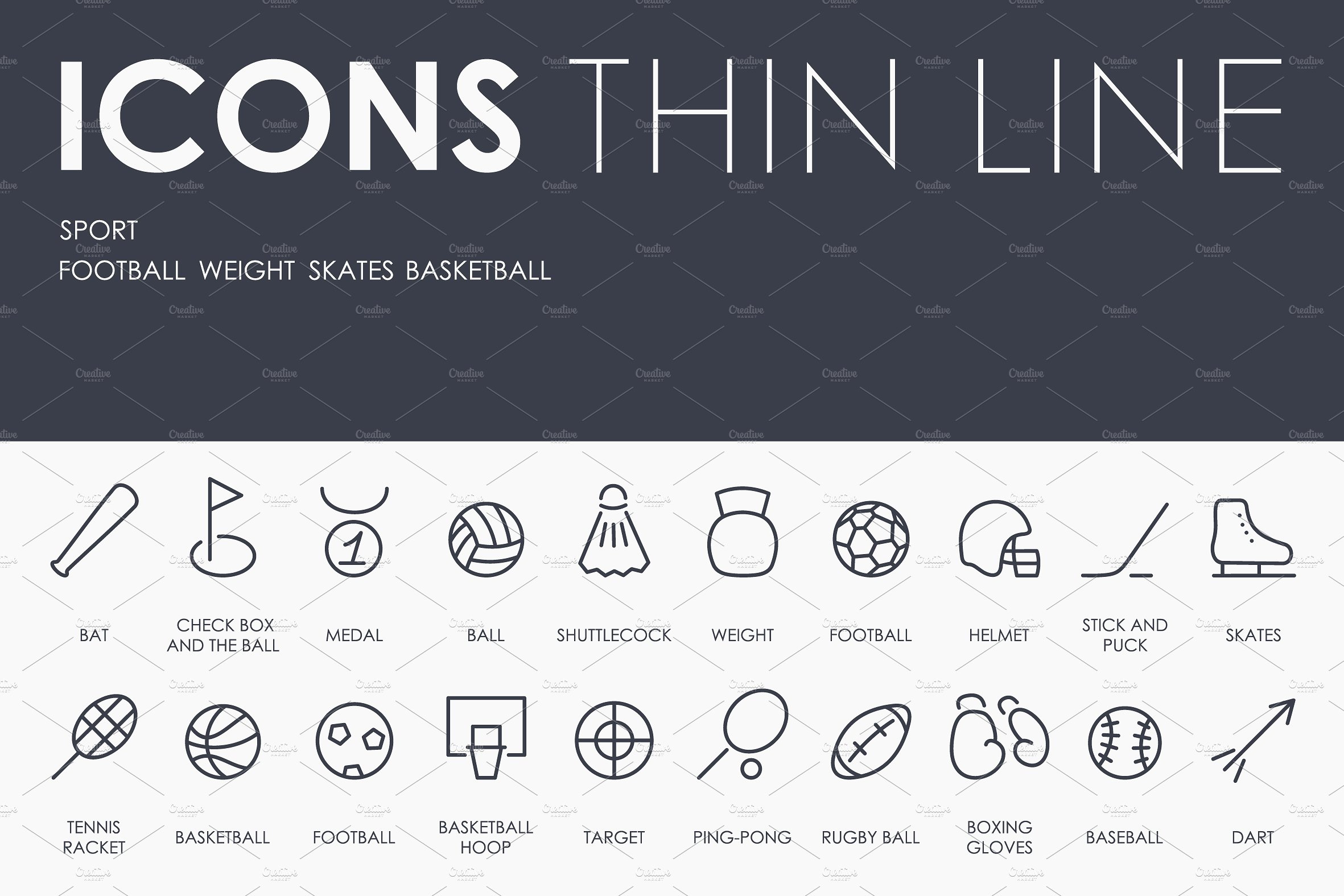 Sport thinline icons