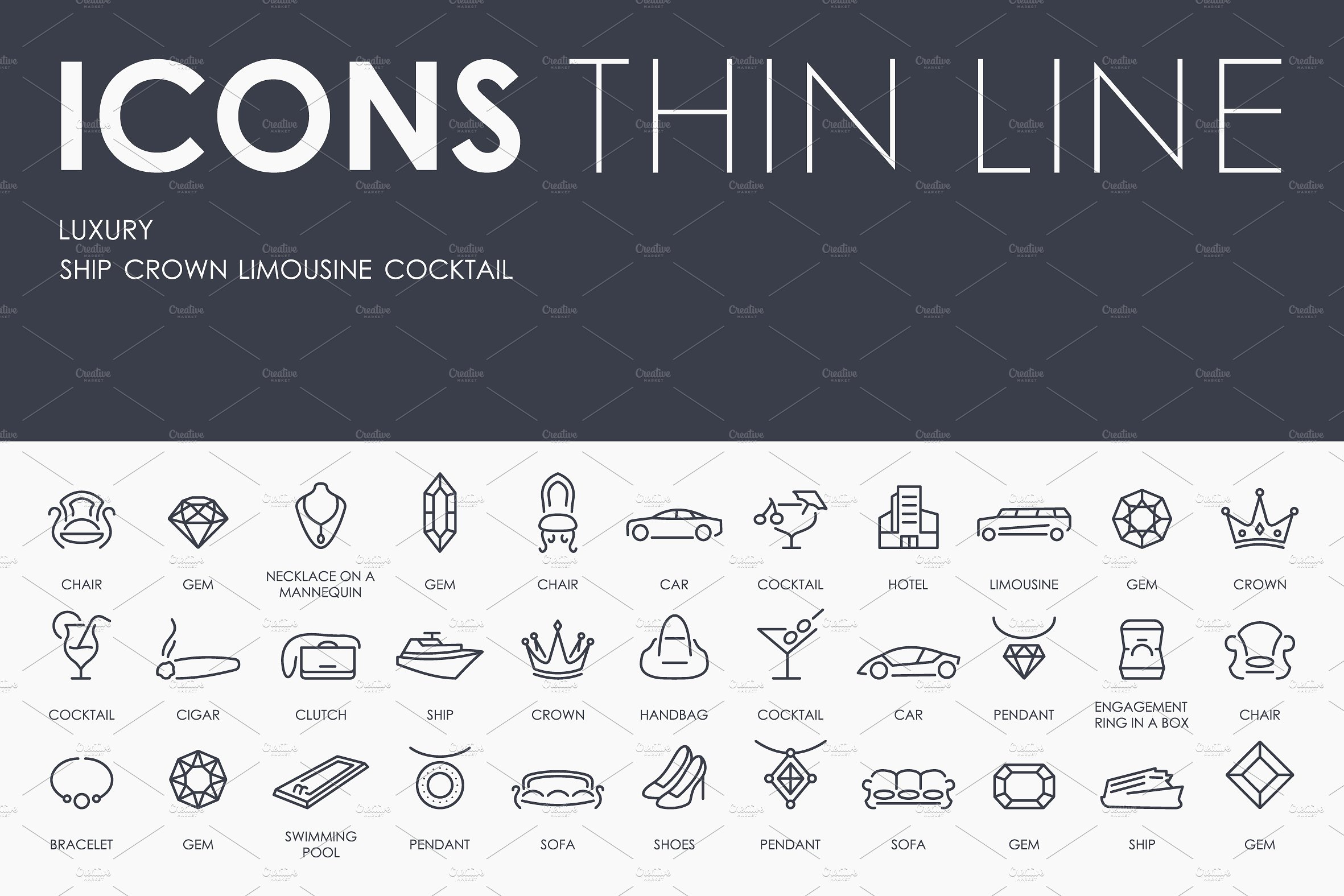 Luxury thinline icons