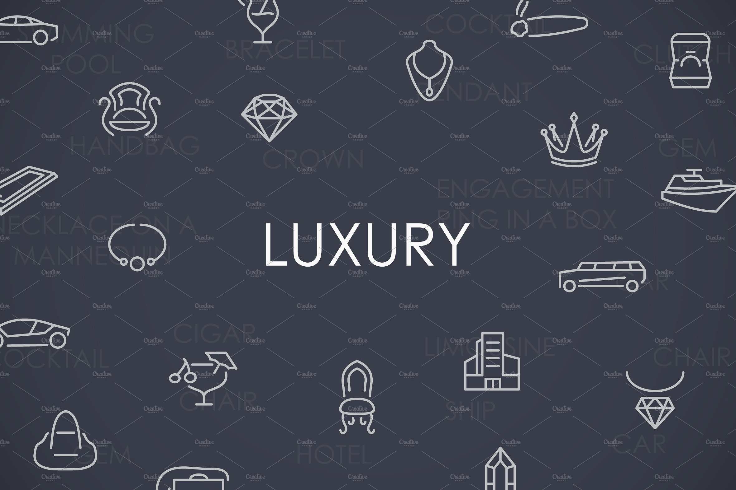 Luxury thinline icons