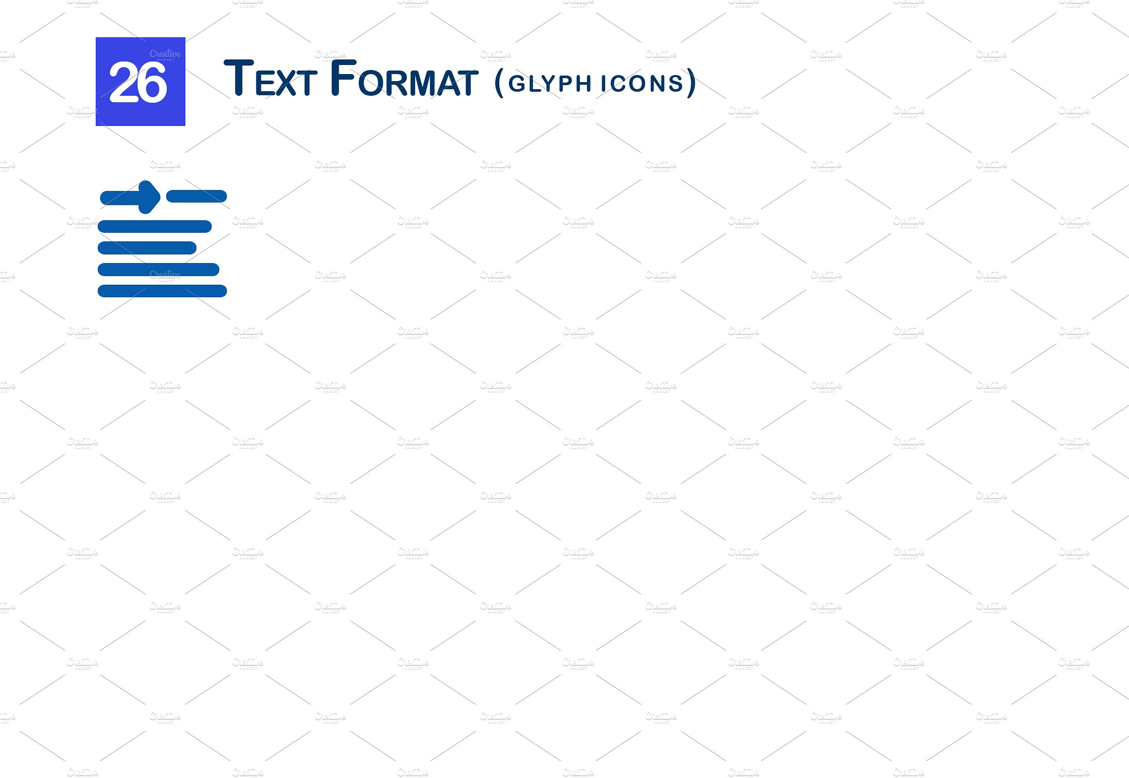 26 Text Format Glyph Icons