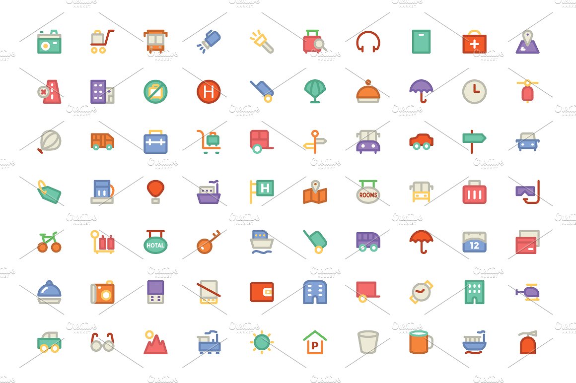 275 Travel Colored Icons