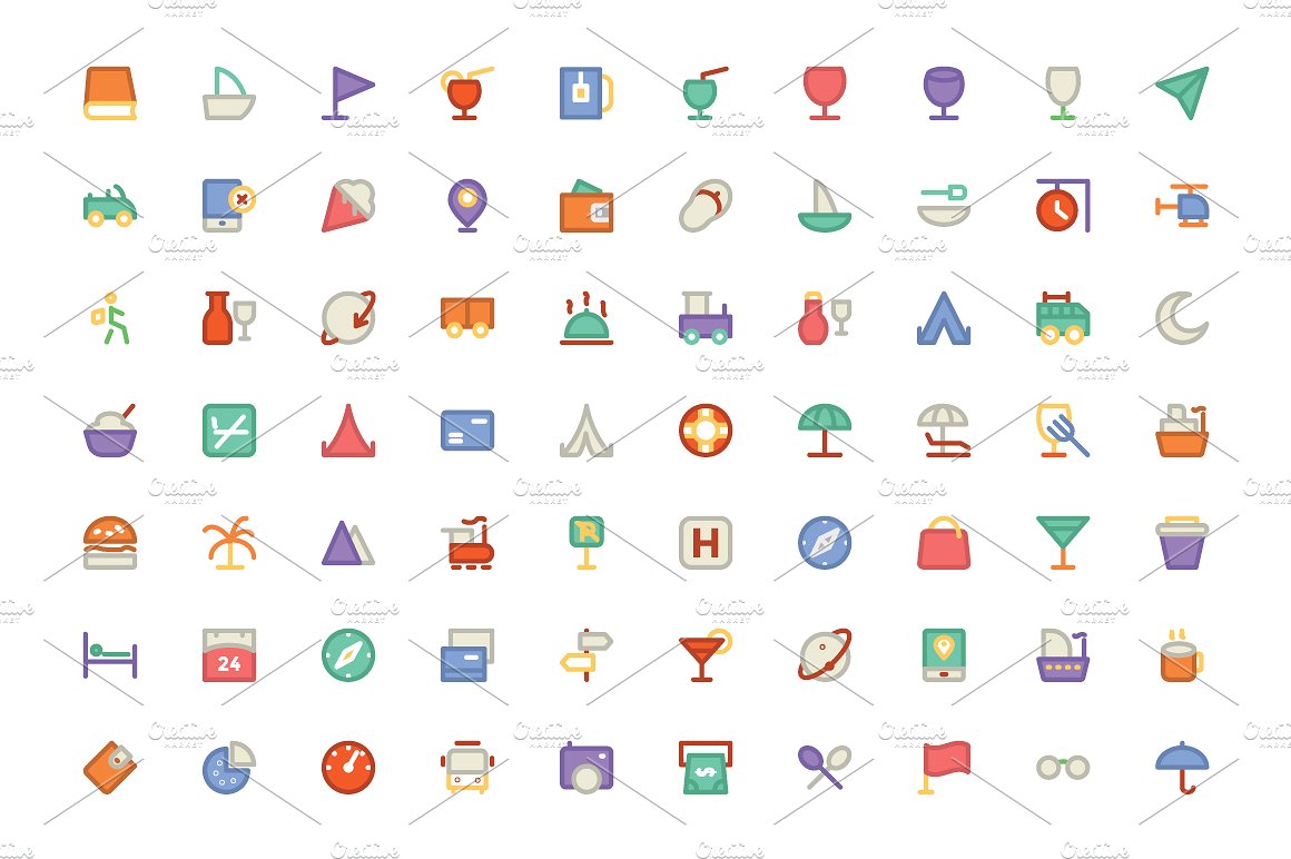 275 Travel Colored Icons