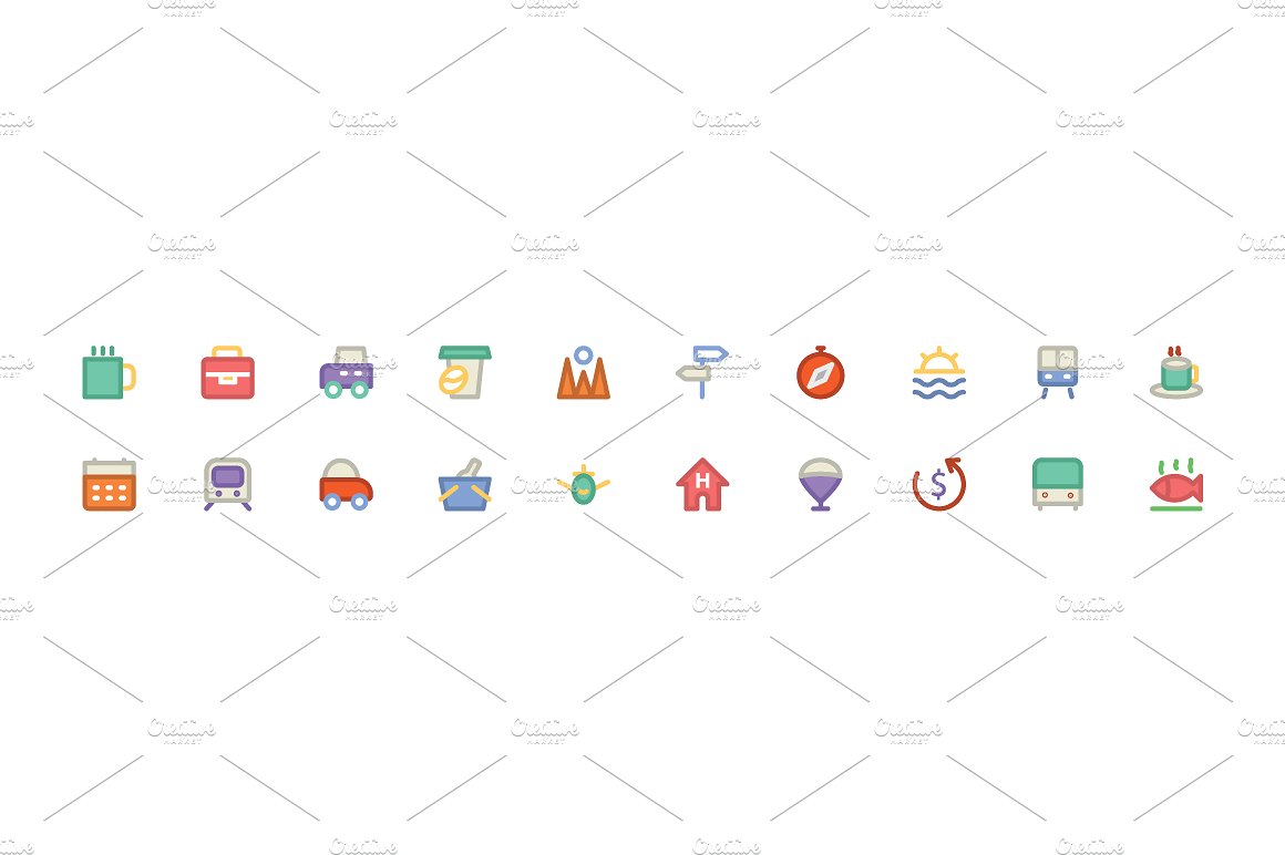 275 Travel Colored Icons