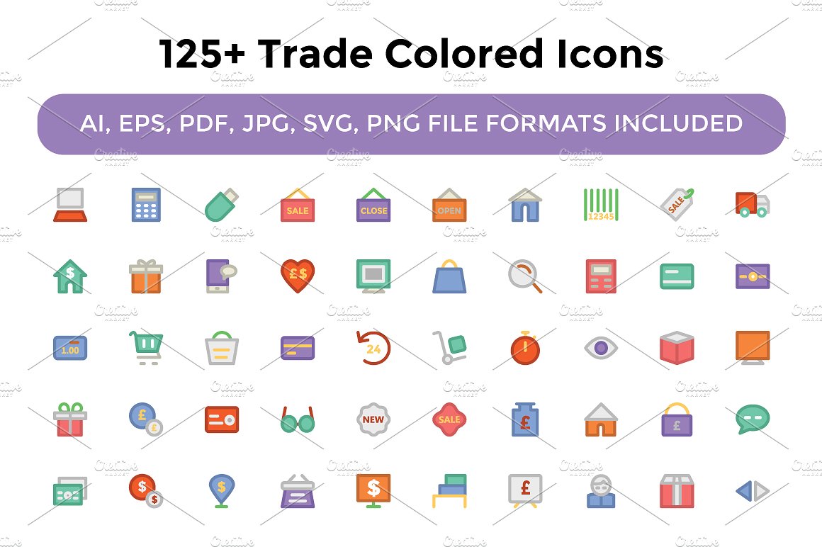 125 Trade Vector Icons