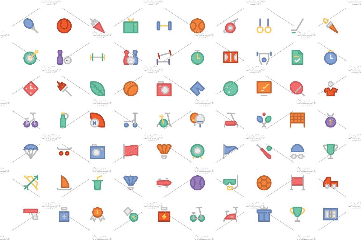 225 Sports Colored Icons