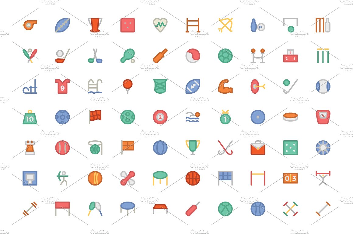 225 Sports Colored Icons