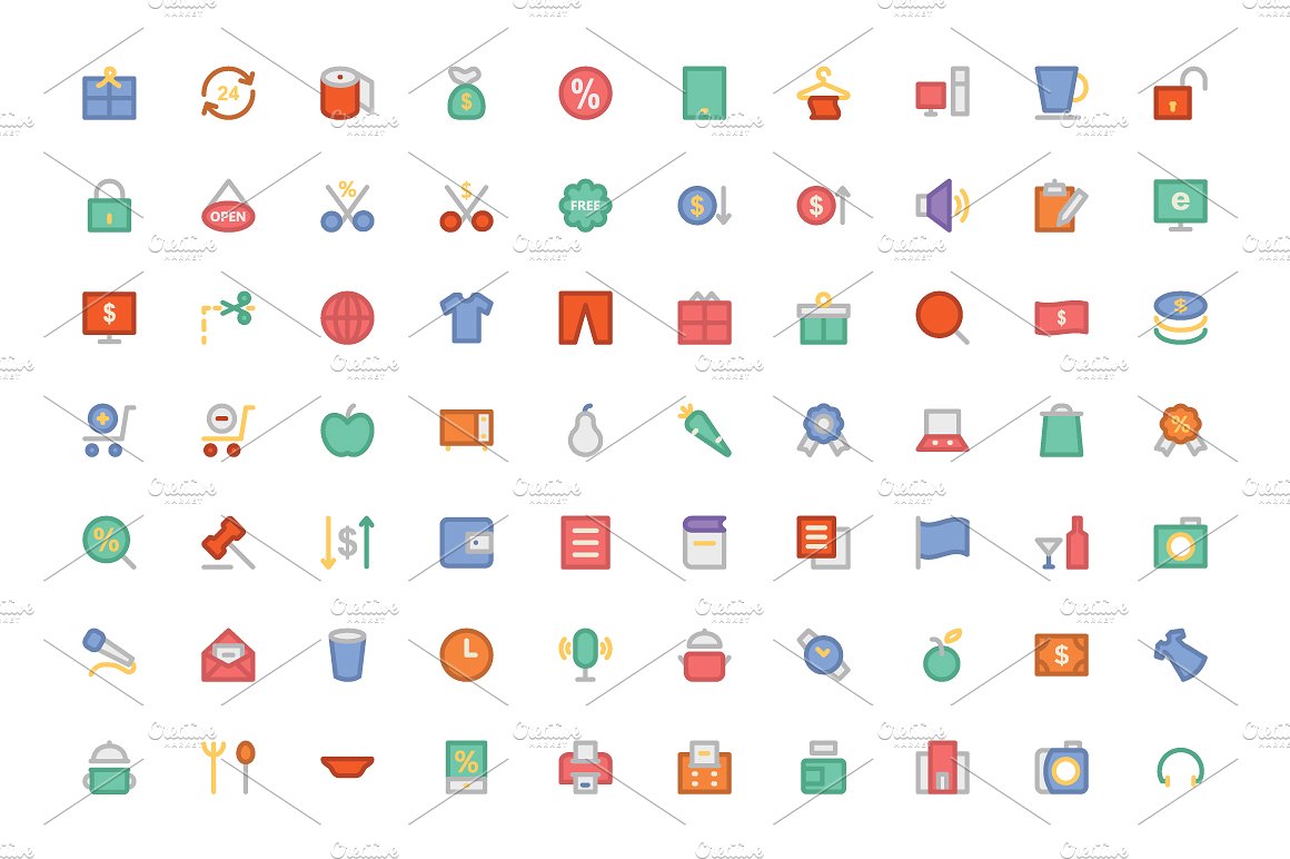 300 Shopping Colored Icons