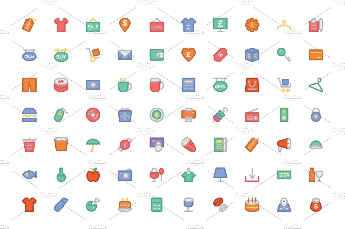 300 Shopping Colored Icons