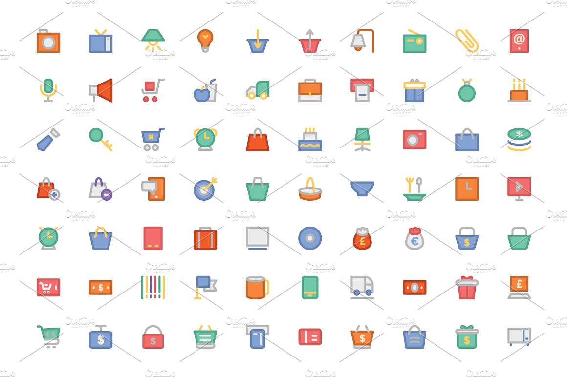 300 Shopping Colored Icons